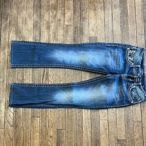 Vigoss Blue Straight Leg Faded Jeans